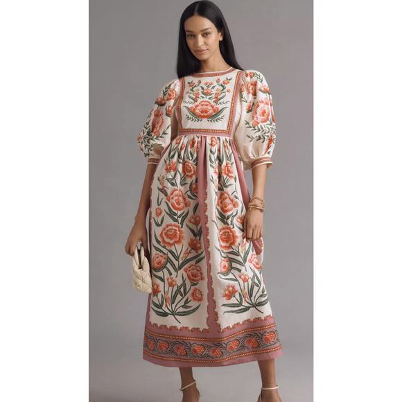 Farm Rio Anika Puff-Sleeve Printed Dress - Picture 1 of 9